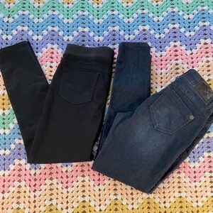 Lot bundle 2 jeans and black skinny stretch pants size large